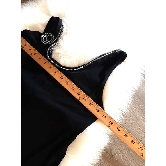 Sohung Designs Women's Size L Black Dress w/ Silver Wire Embellishments Rosettes - Picture 7 of 9